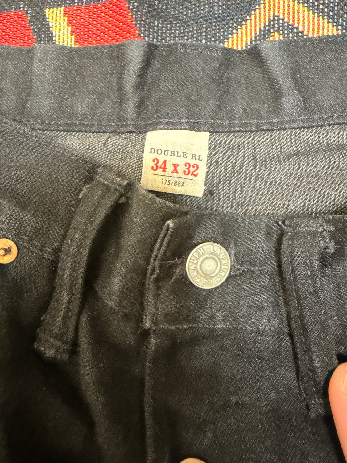 더블알엘 rrl 빈파포 블랙온블랙 34x32 상품이미지2