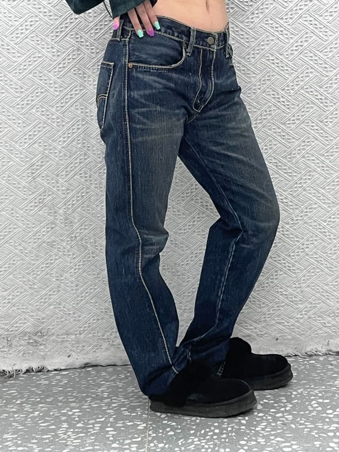 리바이스 505 빈티지 레트로 워싱 데님 팬츠 32인치 C06907 상품이미지2