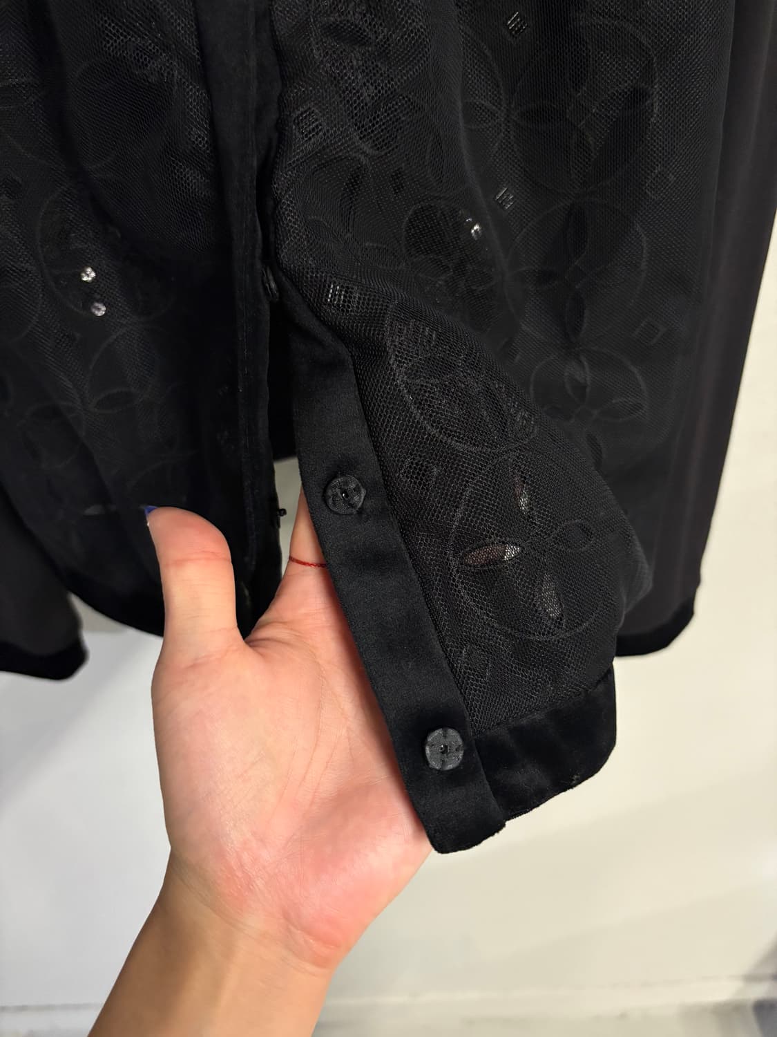HIROKO BIS lace panel cardigan brown 상품이미지10
