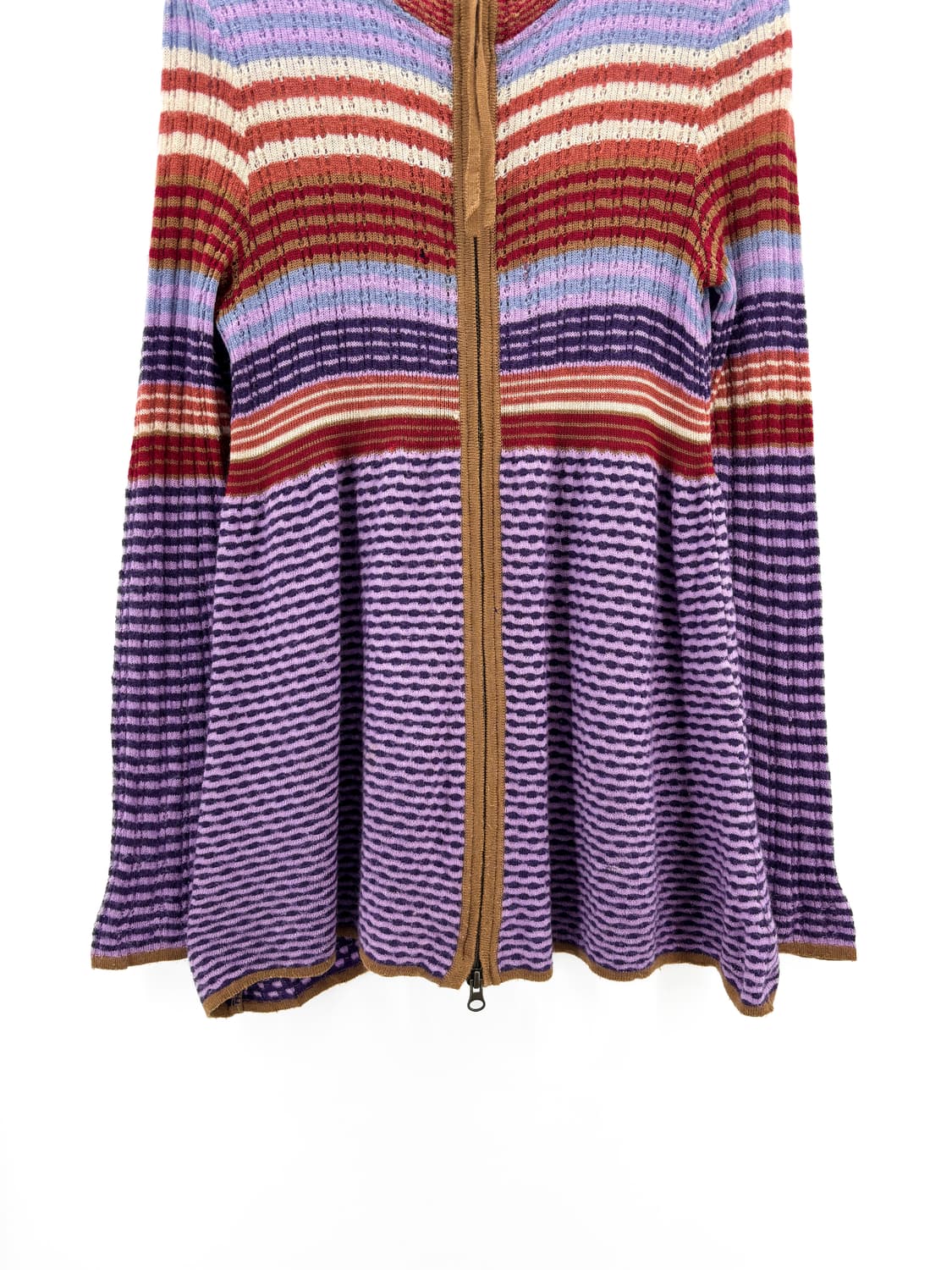 빈티지 울 블렌드 스트라이프 니트 집업 상품이미지4