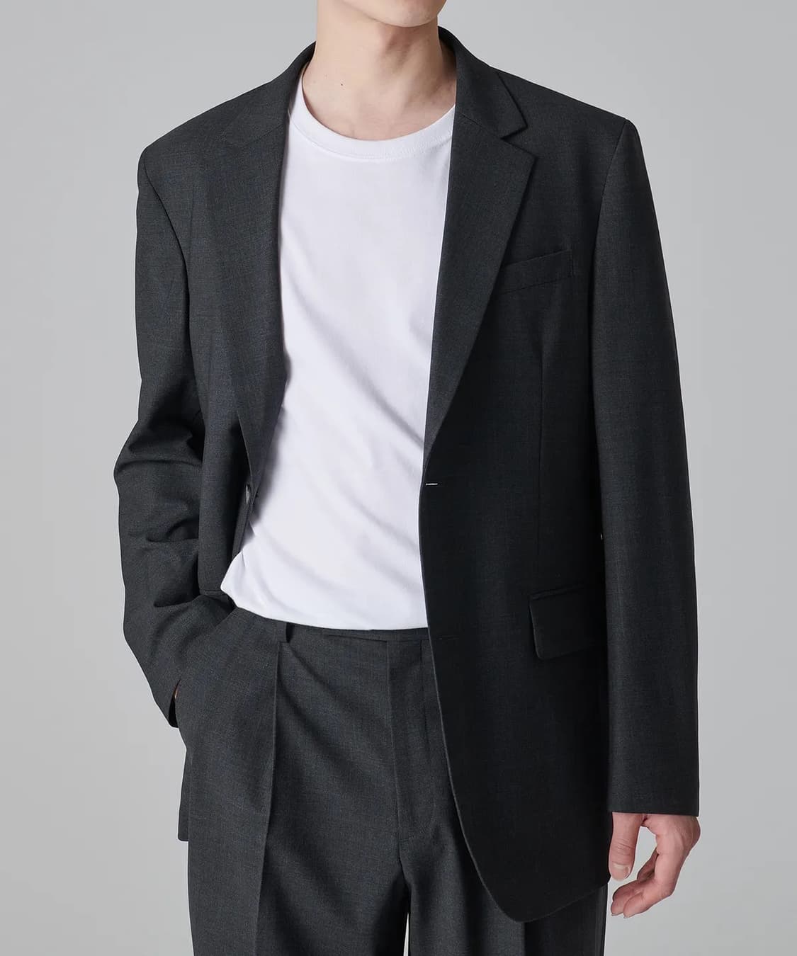 썸머울 릴렉스드 베이직 블레이저 XL (무신사스탠다드) 상품이미지2