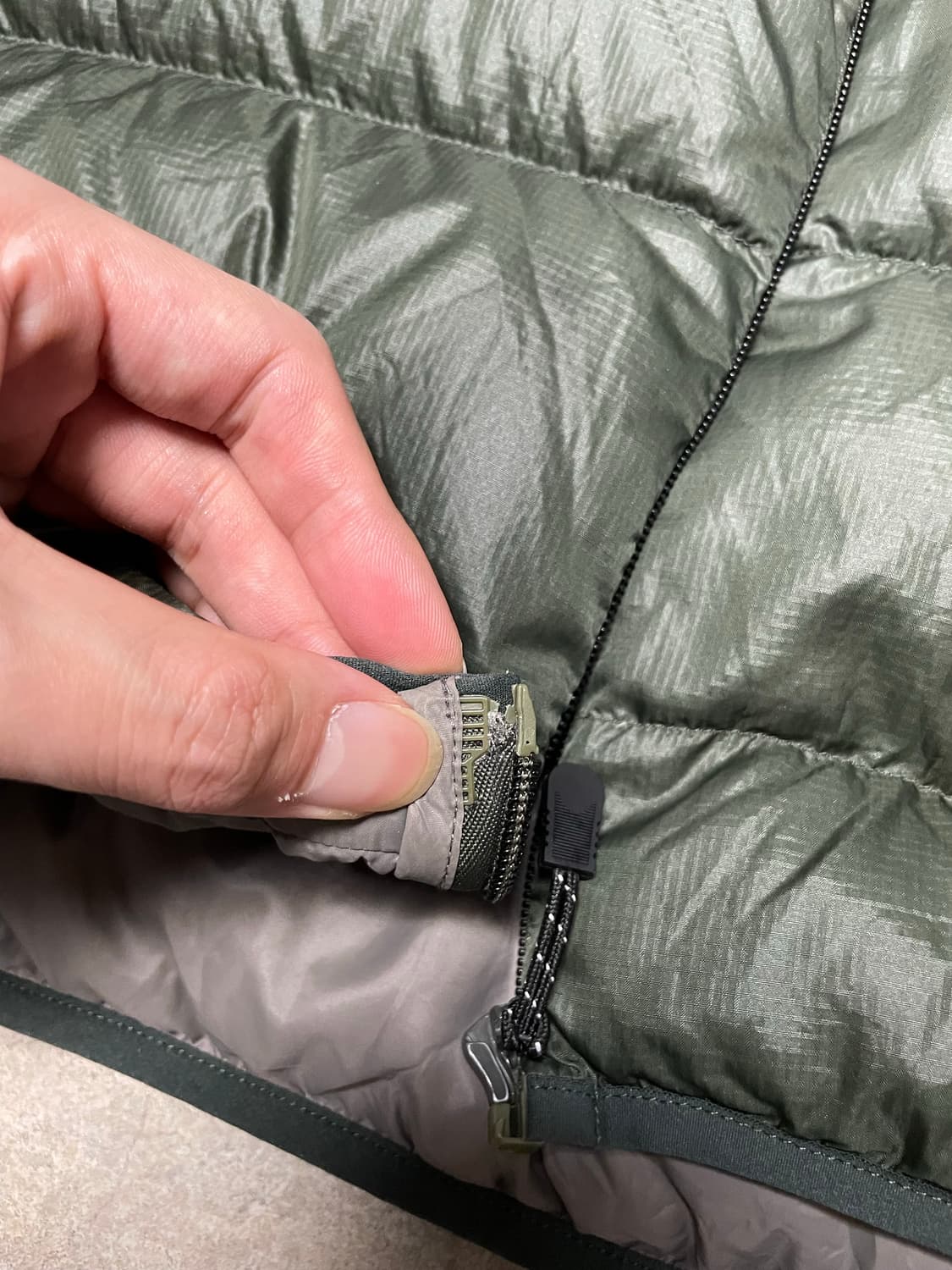 빈티지 몽벨 라이트 알파인 구스 다운 패딩 자켓 올리브 카키 상품이미지5