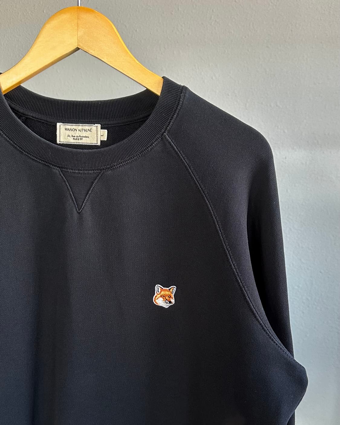 [L]메종키츠네 폭스헤드 블랙 맨투맨 상품이미지3