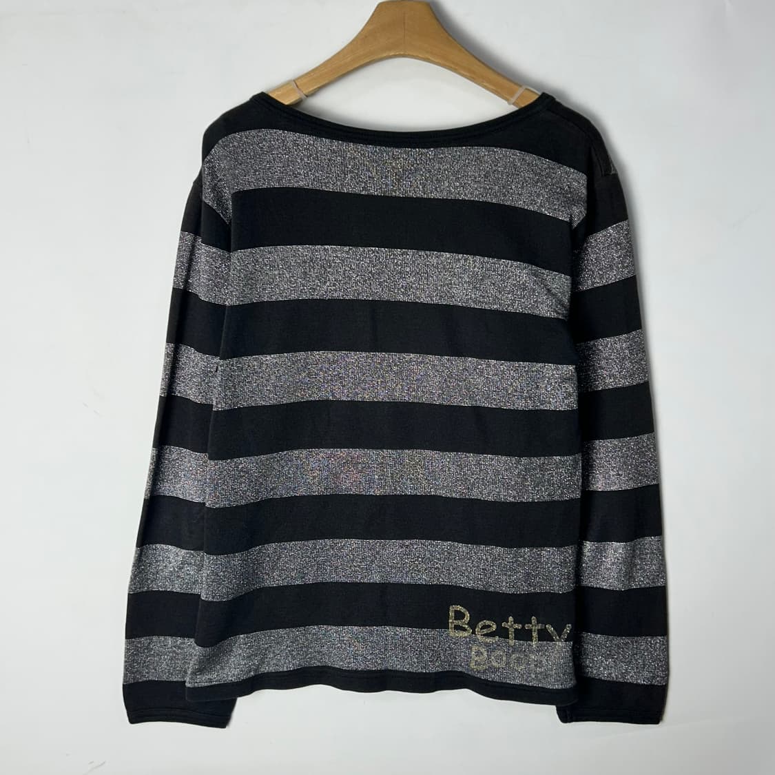 [JPN] 빈티지 키치 베티붑 프린팅 스트라이프 V넥 롱슬리브 상품이미지2