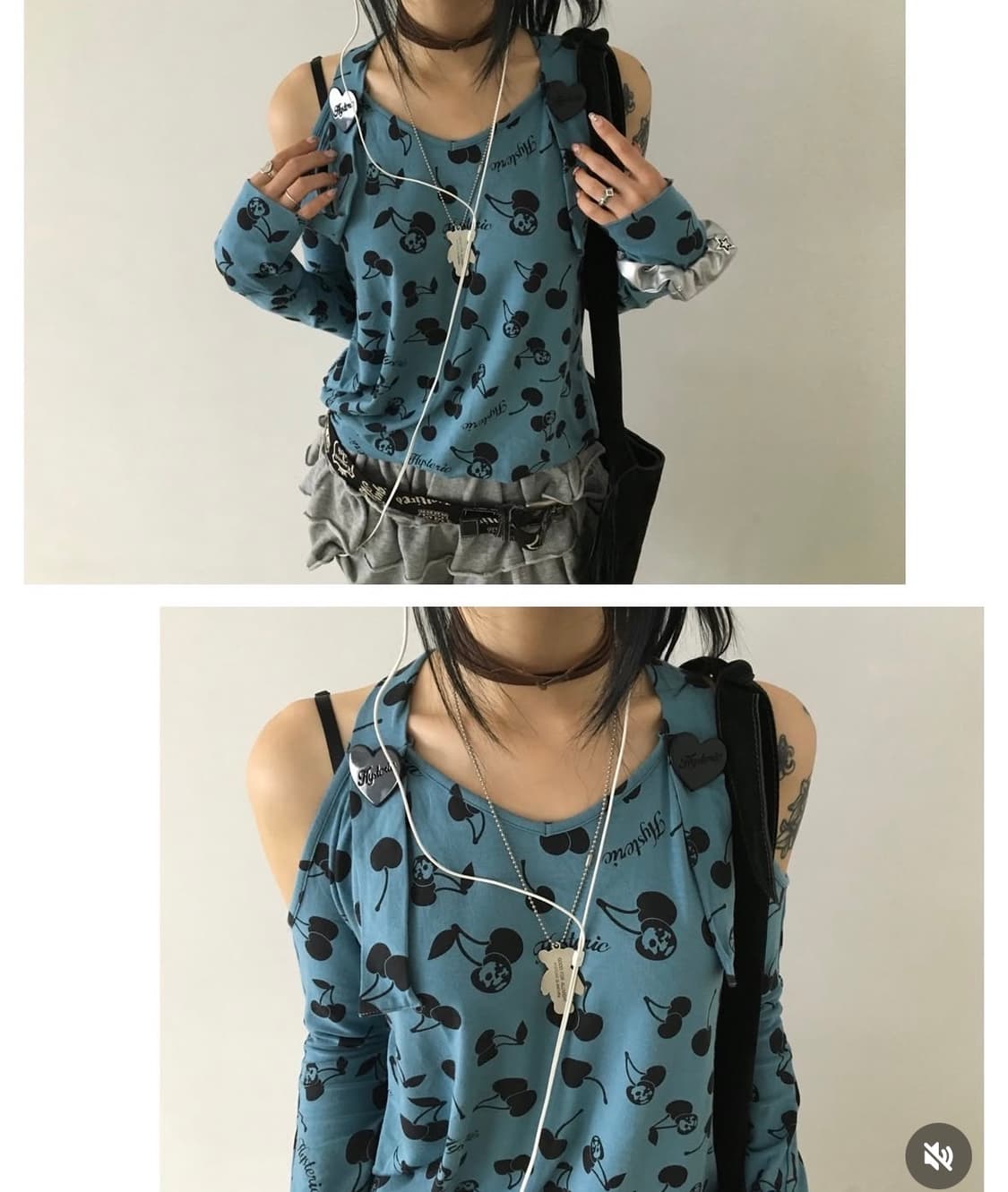 히스테릭 글래머 히글 오프숄더 민트 블루 빈티지 대장템 버테클 상품이미지1