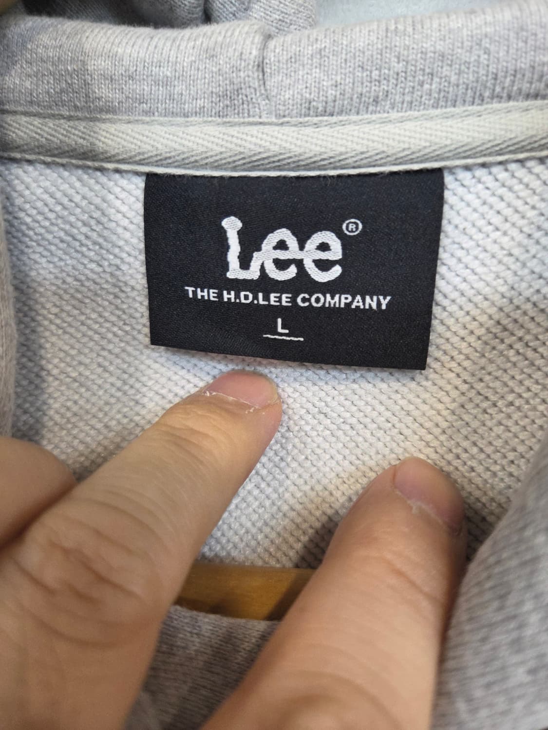 Lee 빅 트위치 로고 후드티 그레이 L 상품이미지3