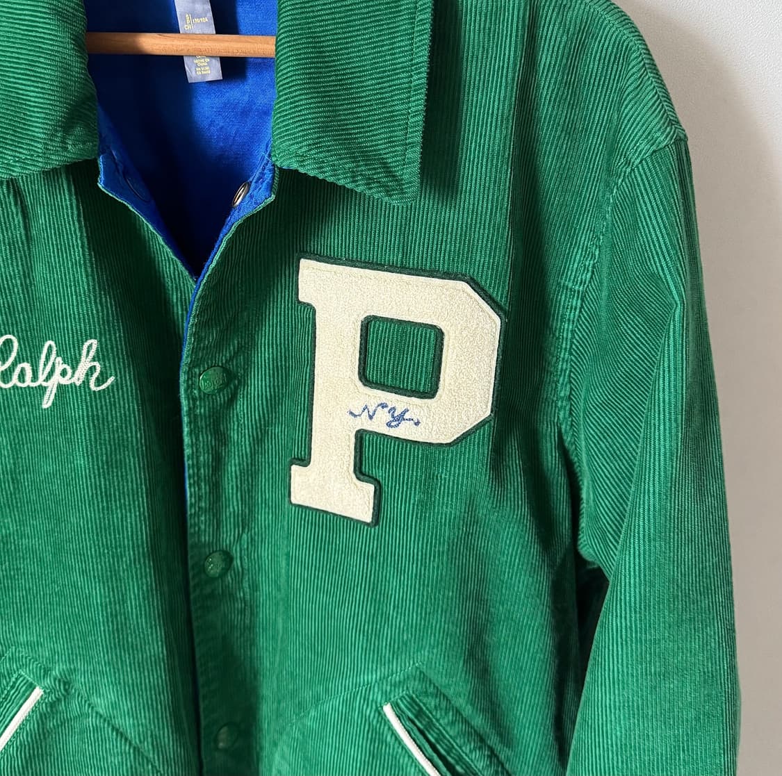 폴로 코듀로이 리버시블 레터맨 자켓 xl 상품이미지7