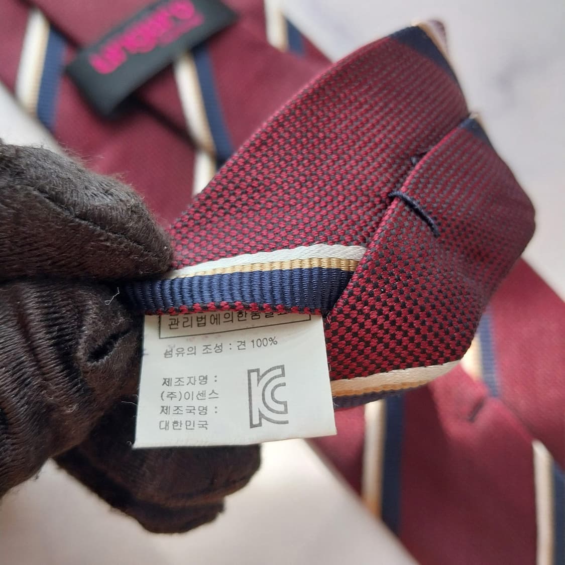 웅가로 실크 와인 스트라이프 넥타이 8cm A+등급 K2365 상품이미지10