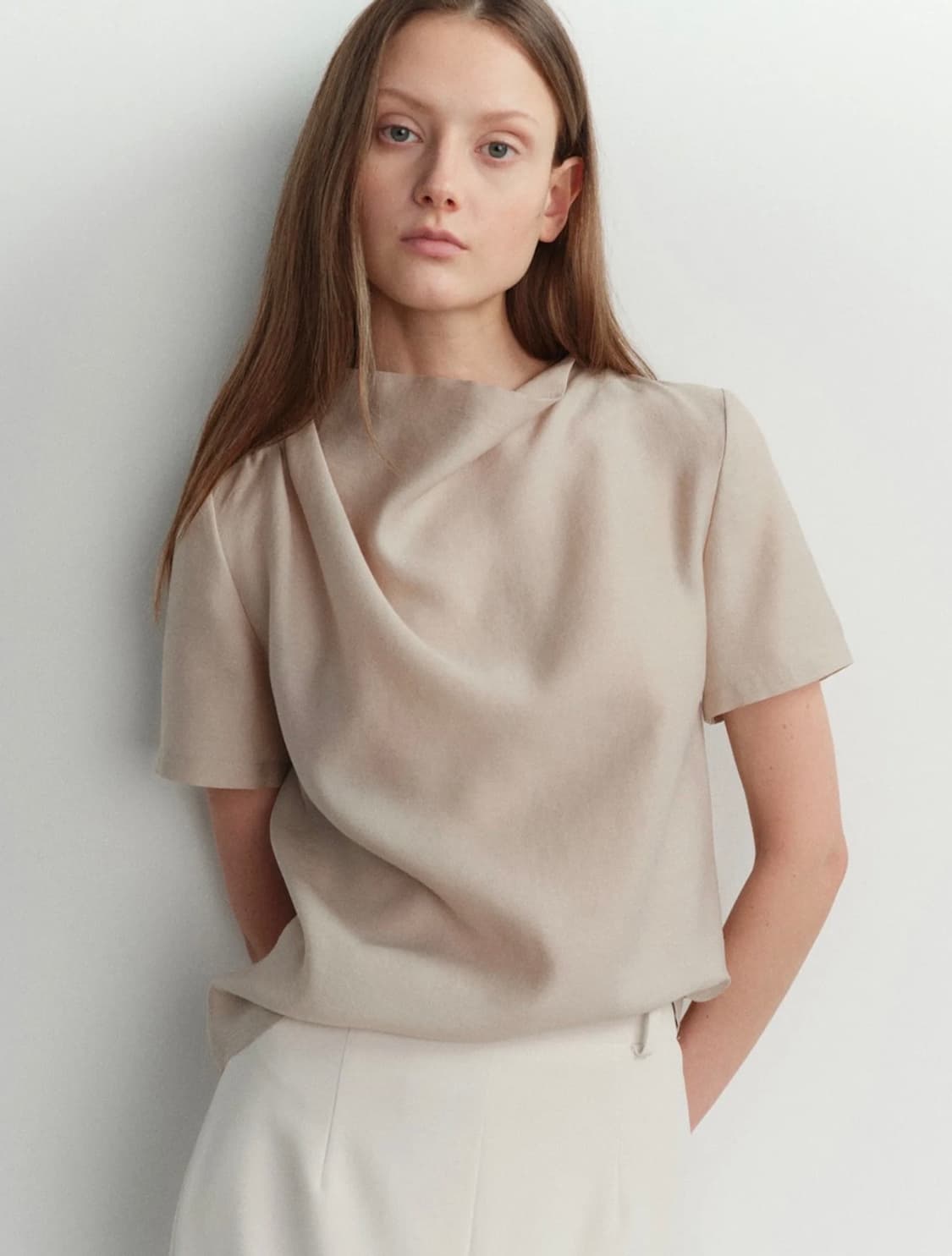 이아 cowl neck blouse 상품이미지1