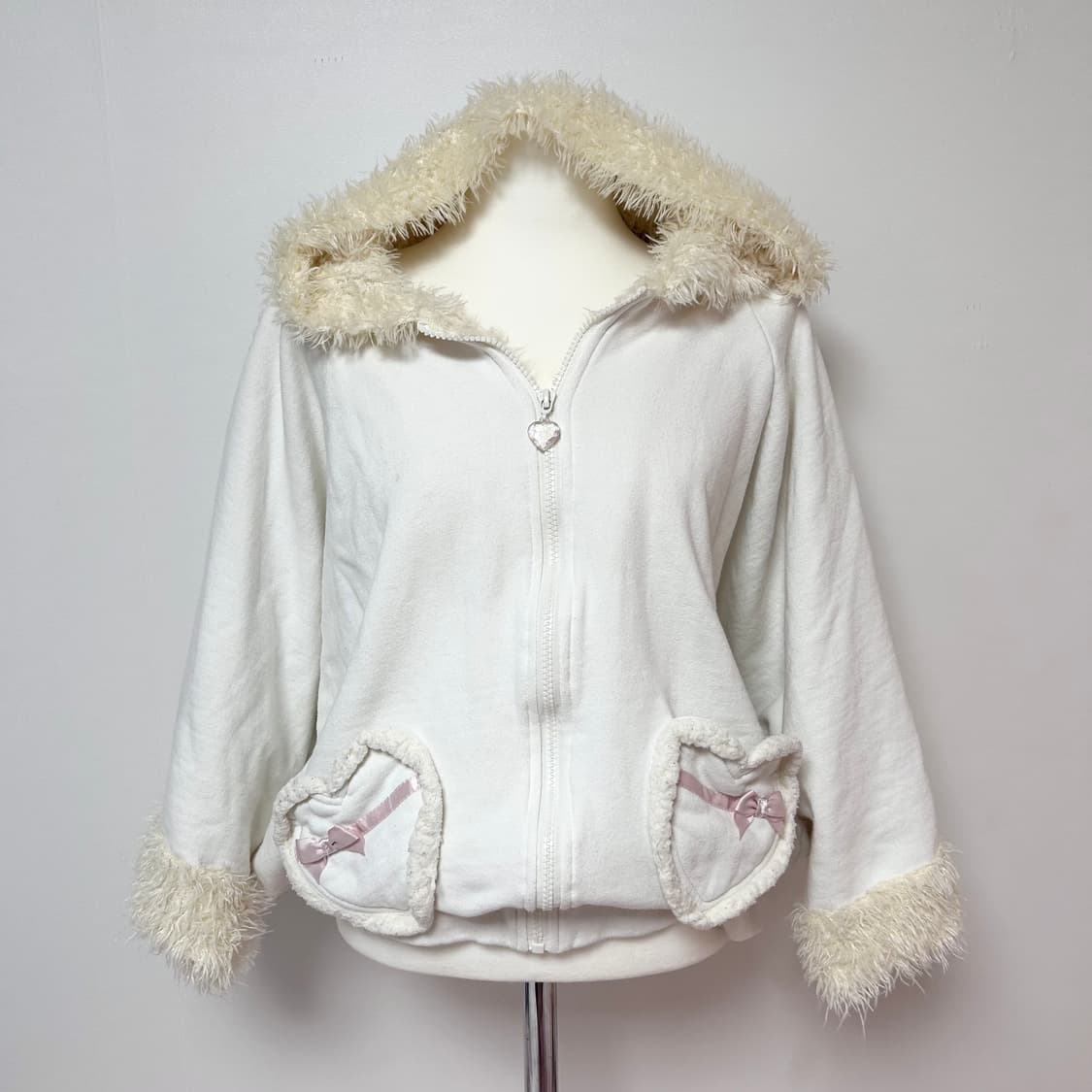 트랄라라 Tralala 가오리핏 후드집업 리본 히메갸루 라떼갸루 러블리 상품이미지1