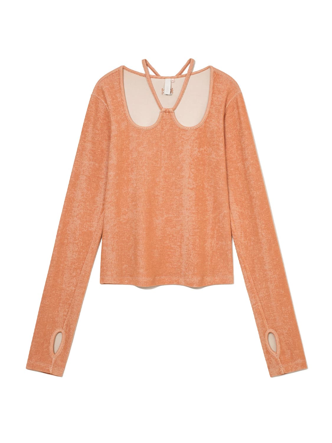 KIJUN 기준 W넥 저지 탑 슬리브 오렌지 L 상품이미지4