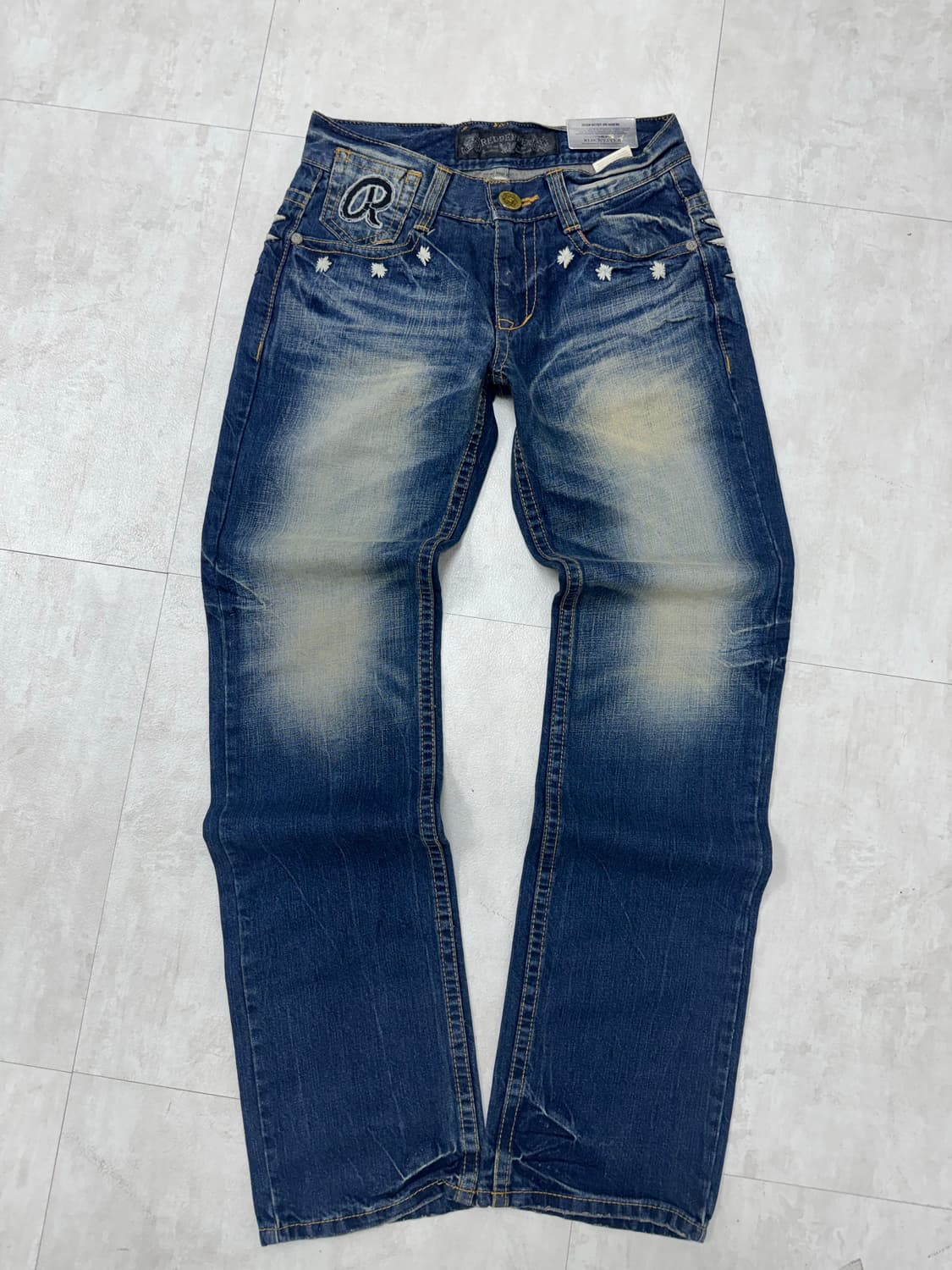 •RED PEPPER Y2K 자수 윙 포켓 데님 상품이미지1