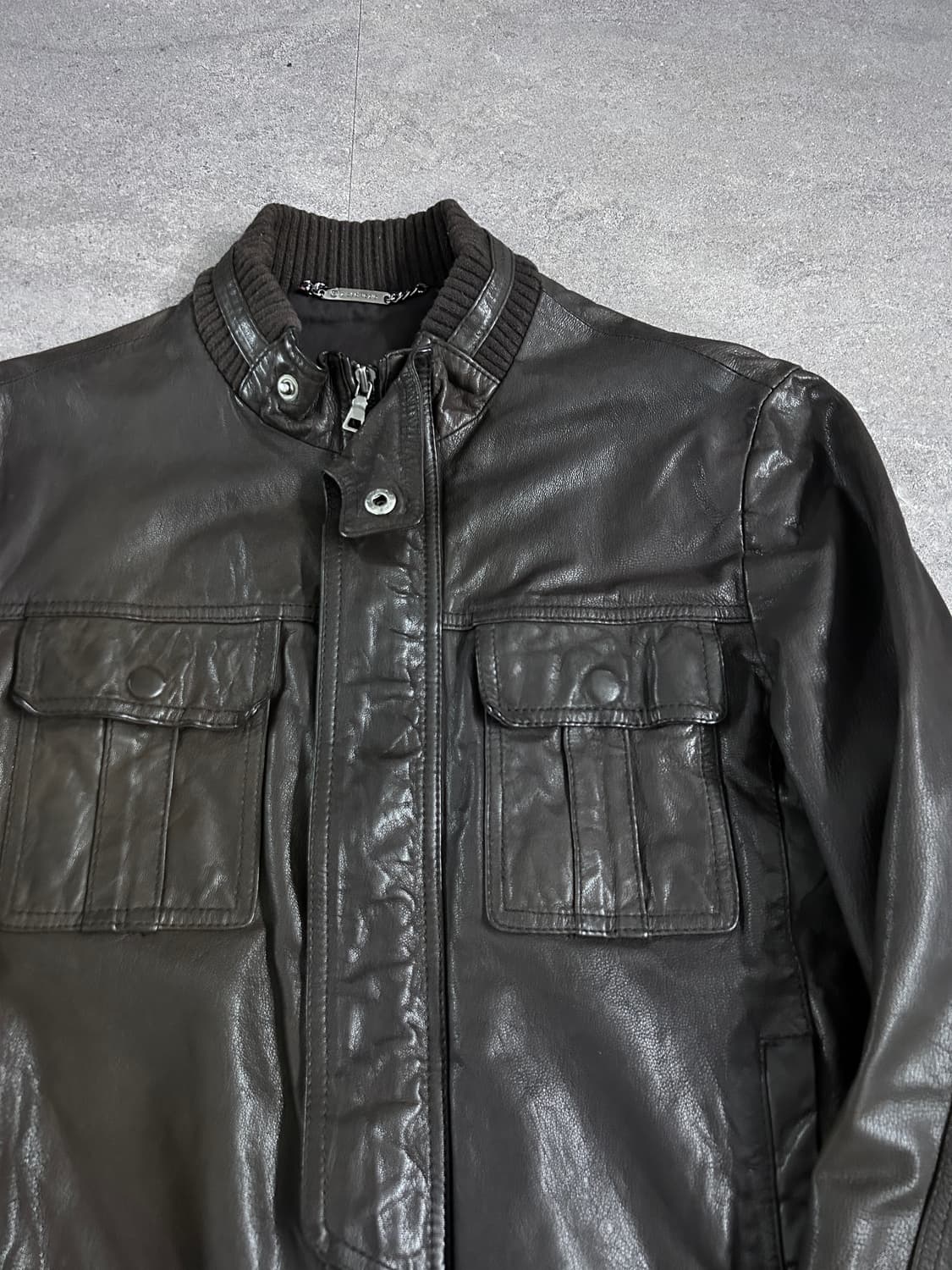 송지오 더블 포켓 램스킨 자켓 상품이미지3