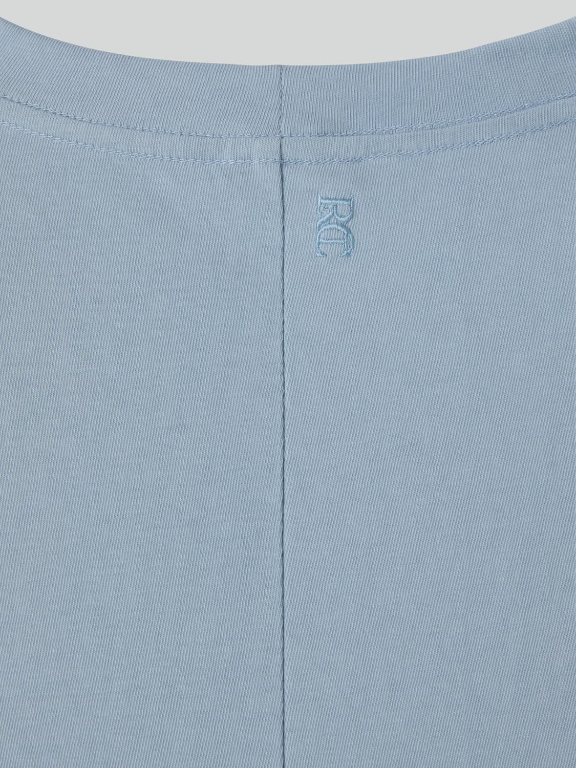 렉토 26SS 절개 자수 오버핏 코튼 반팔 티셔츠 스카이블루 상품이미지4