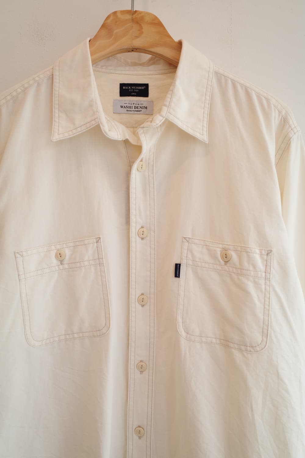 BACK NUMBER 와시데님 투포켓 워크셔츠 상품이미지2