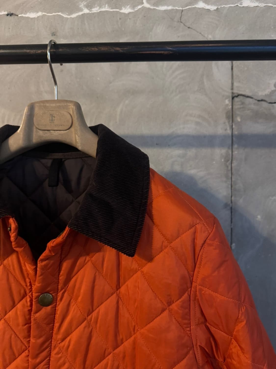 바버 오렌지 퀼팅 자켓 남 95 여 66~77 상품이미지3