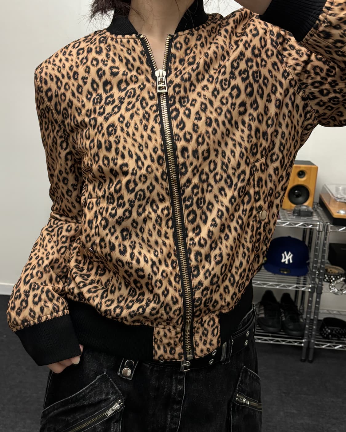 올드 빈티지 레오파드 블루종 자켓 상품이미지3