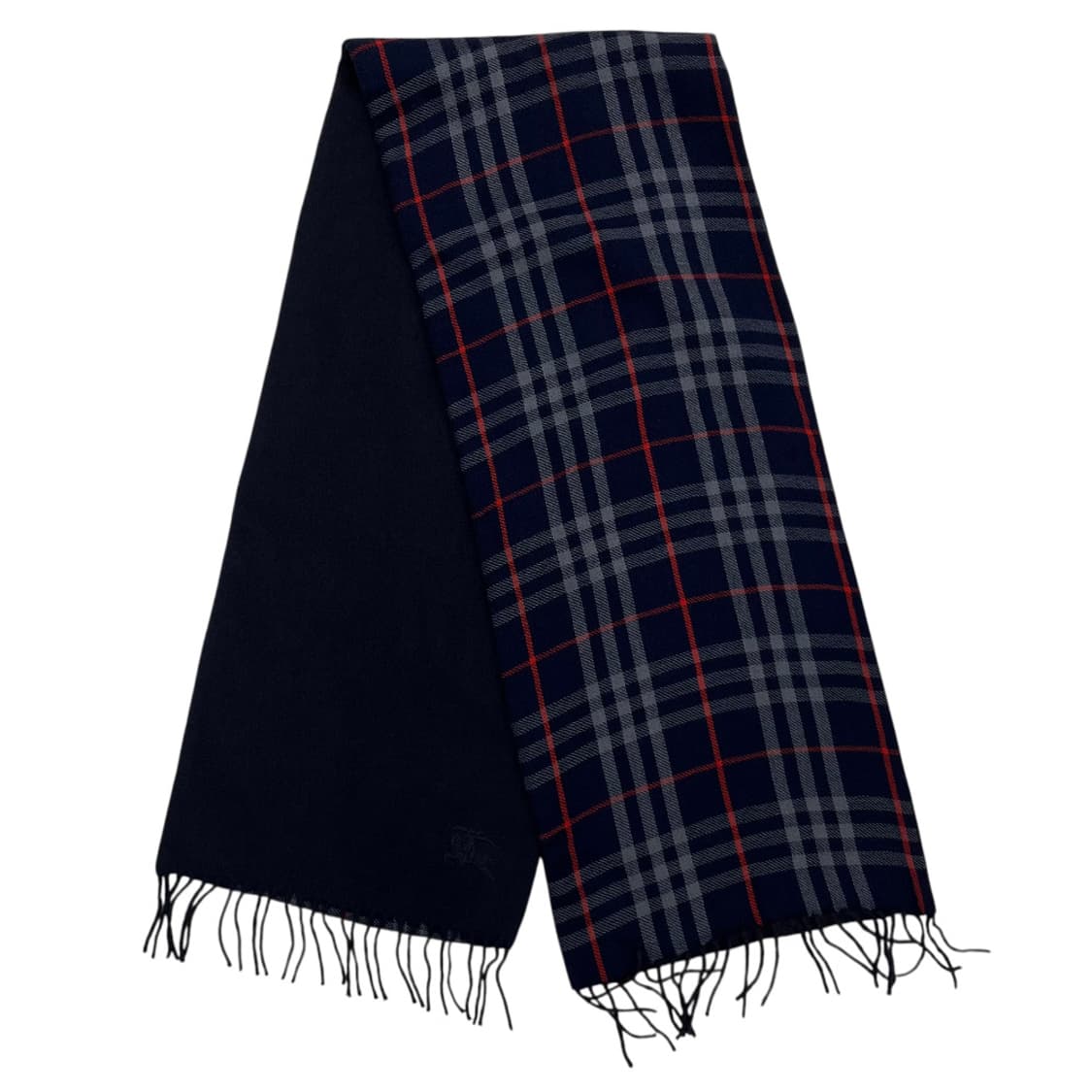 버버리 네이비 배색 퓨어 뉴 울 머플러 상품이미지3