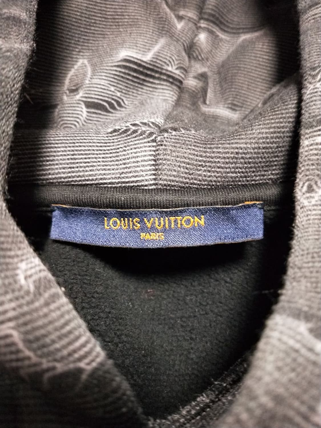 [정품] 루이비통 자카드 3D 풀 모노그램 후드티 블랙 L 상품이미지3