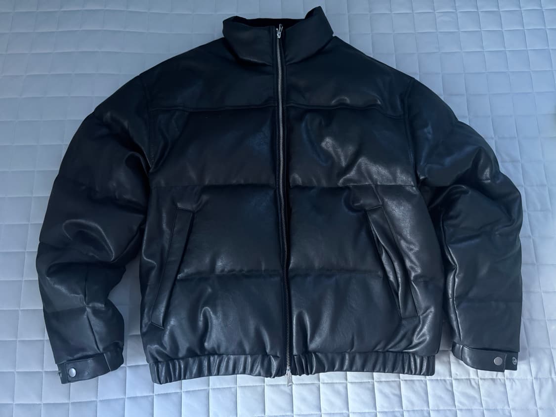로파이 글래스턴 덕다운 푸퍼 레더 패딩 L 상품이미지6