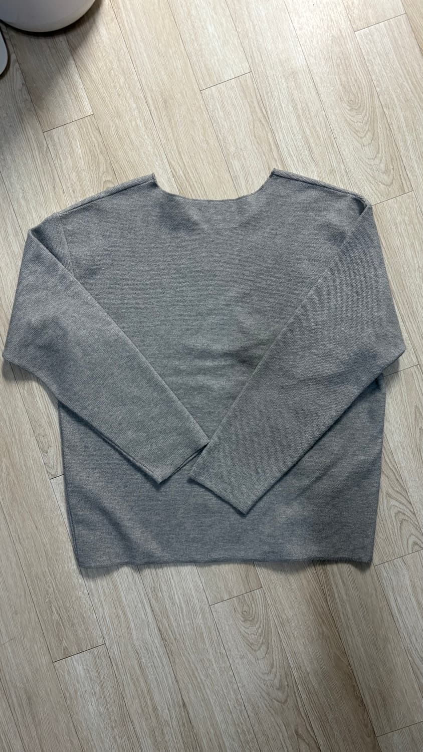 바우로 프로덕트 코튼 보트넥 니트티 [그레이] 상품이미지3