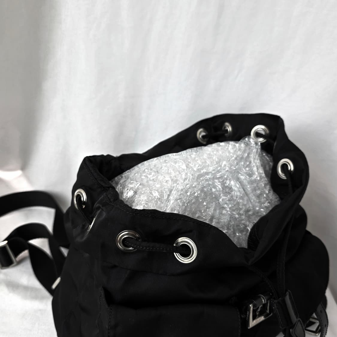 [정품 PRADA] 프라다 투포켓 나일론 빈티지백팩 스몰 상품이미지6
