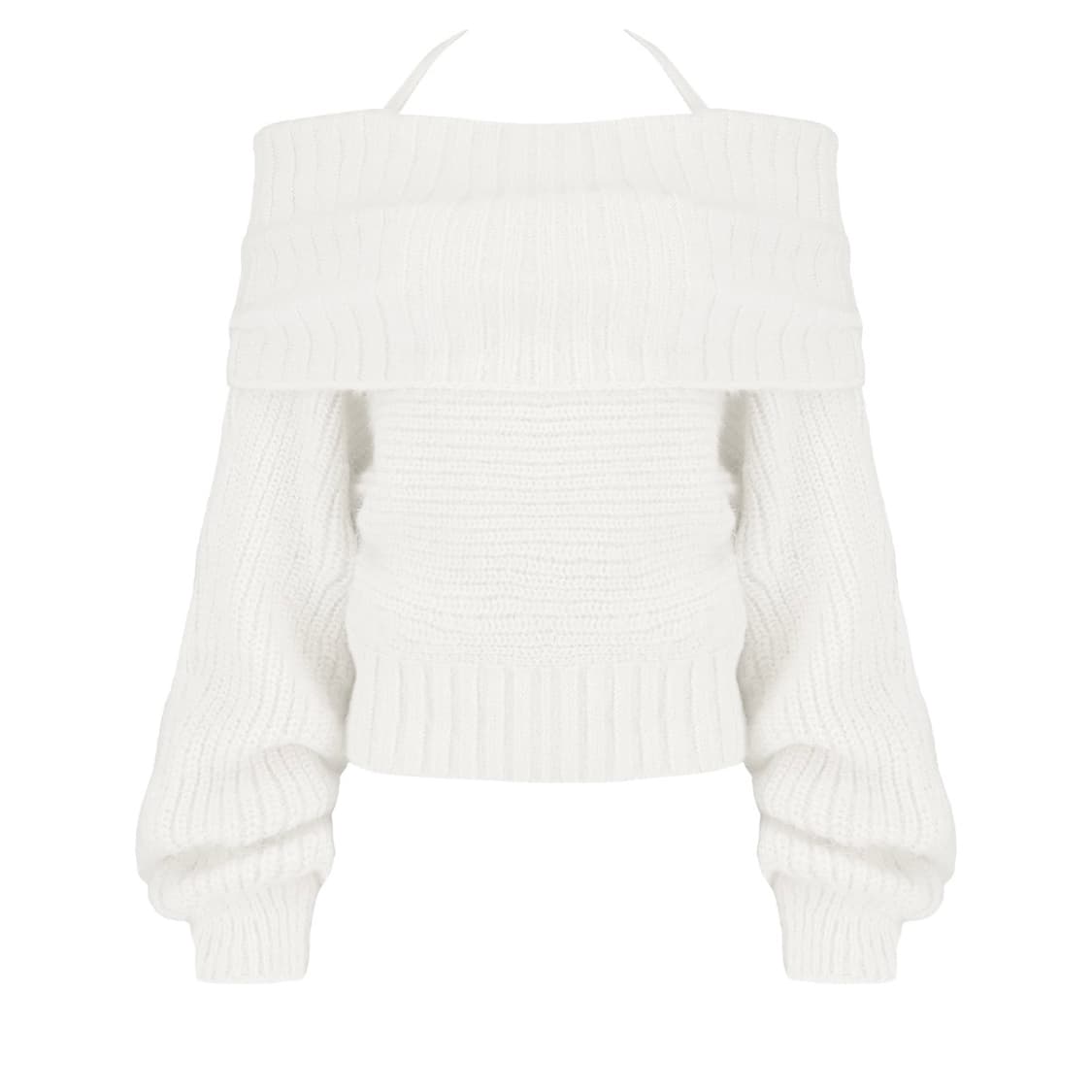 클리시어 팔레트 오프숄더 니트 화이트 상품이미지1