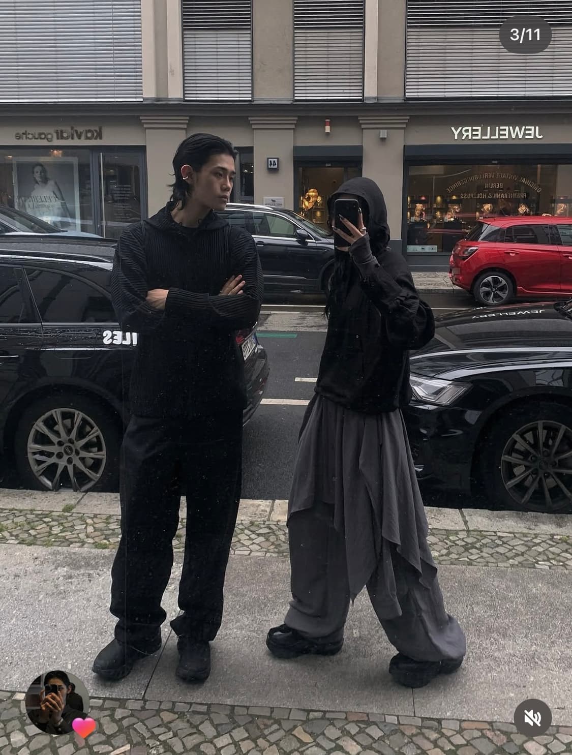 (택0)트리밍버드 셔츠 레이어드 팬츠 차콜 상품이미지3