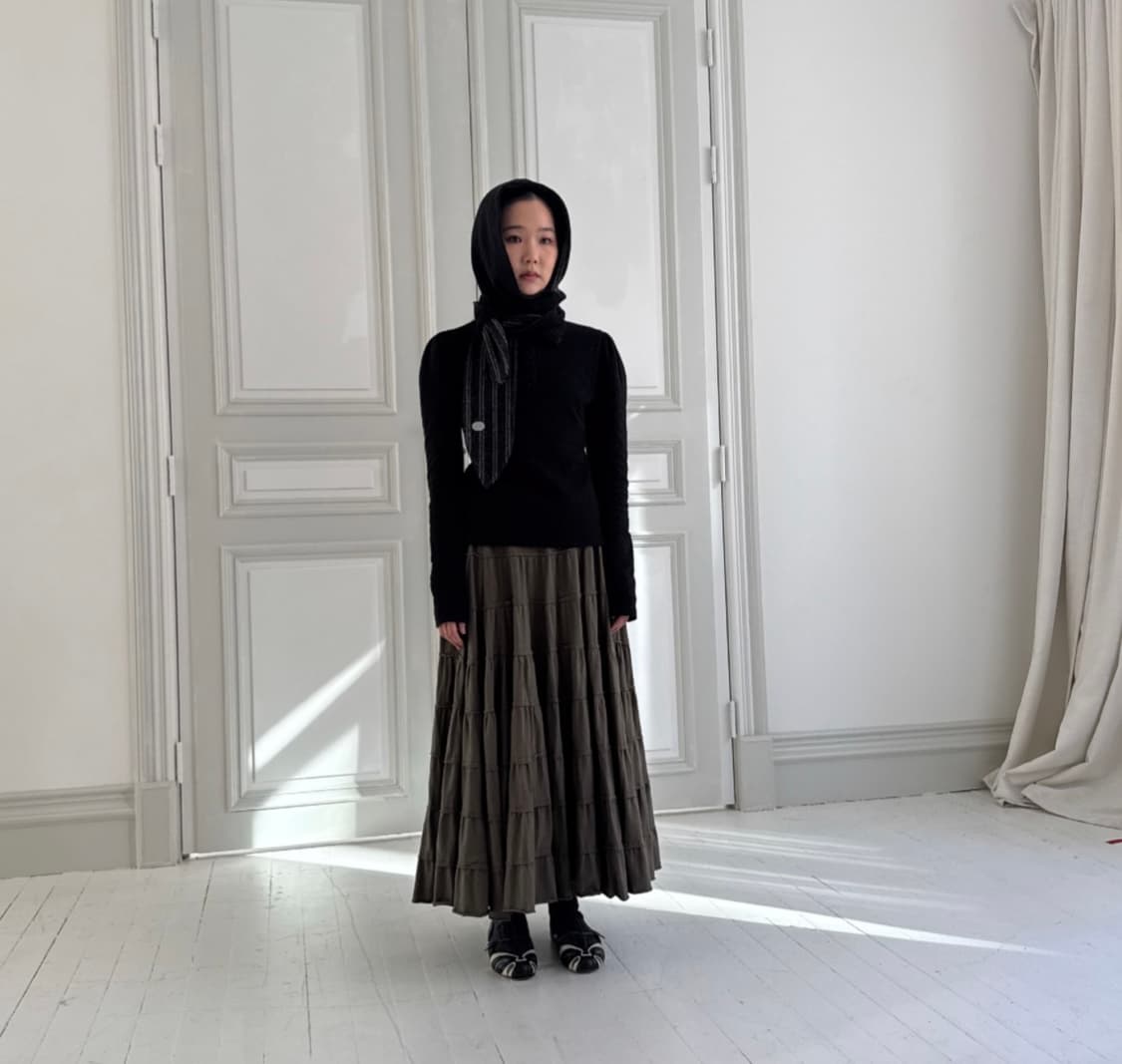 콜로신스 후드 리버시블 스카프 블랙 스트라이프 상품이미지3