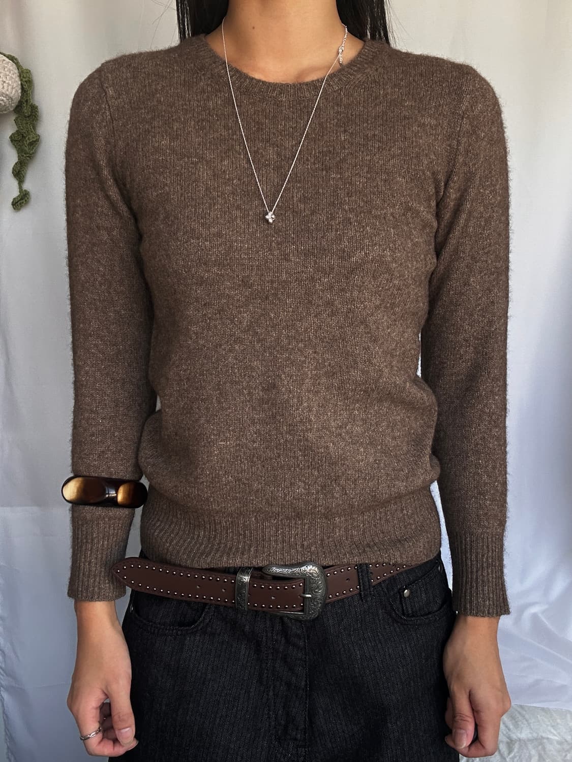 빈티지 울 브라운 니트 상품이미지3