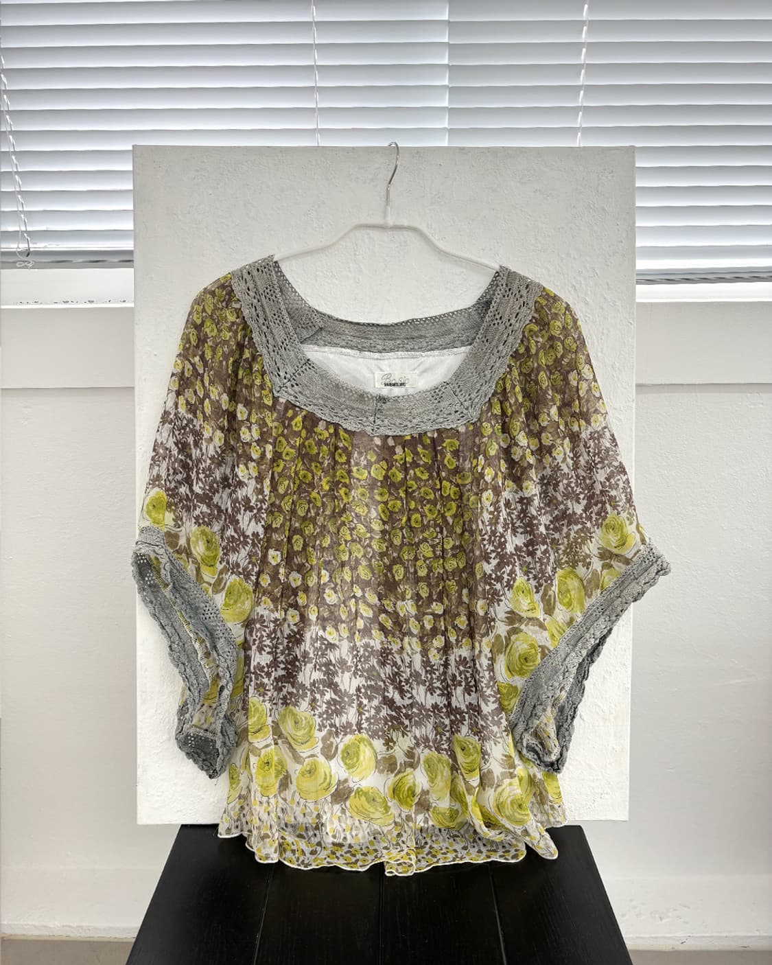 moss garden vintage floral sheer blouse 상품이미지4