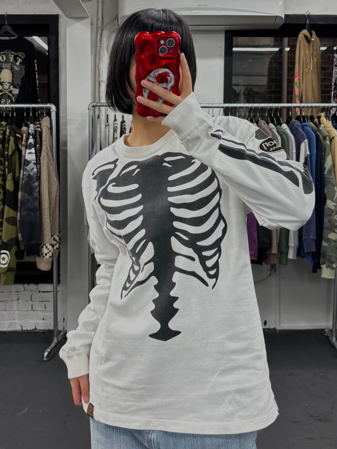 밴슨 레더 본 스켈레톤 롱 슬리브 상품이미지2