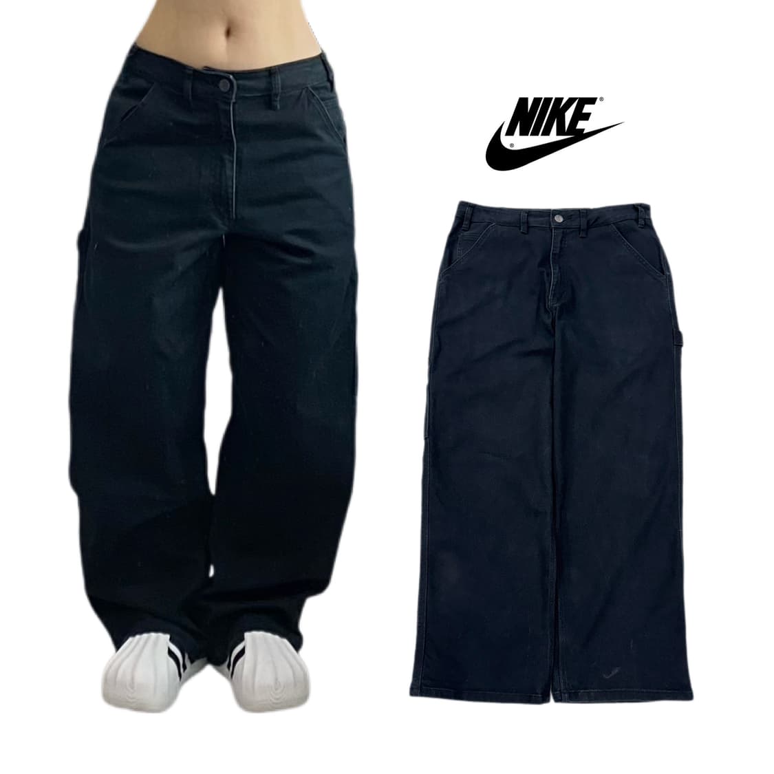 나이키 카펜터 와이드 코튼 워크 팬츠 블랙 상품이미지1