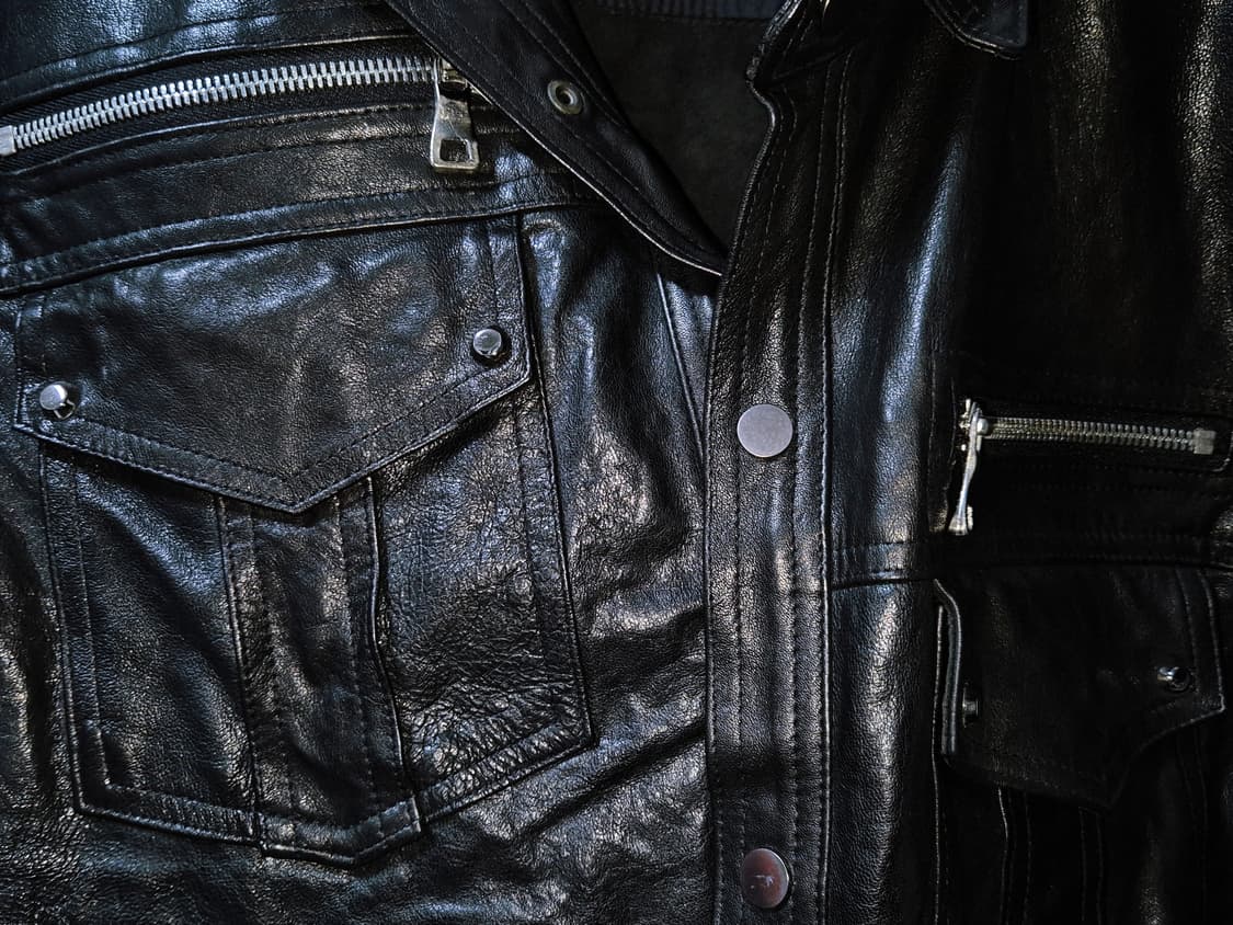 Vintage PUNK matrix leather Shirt Jacket 상품이미지3