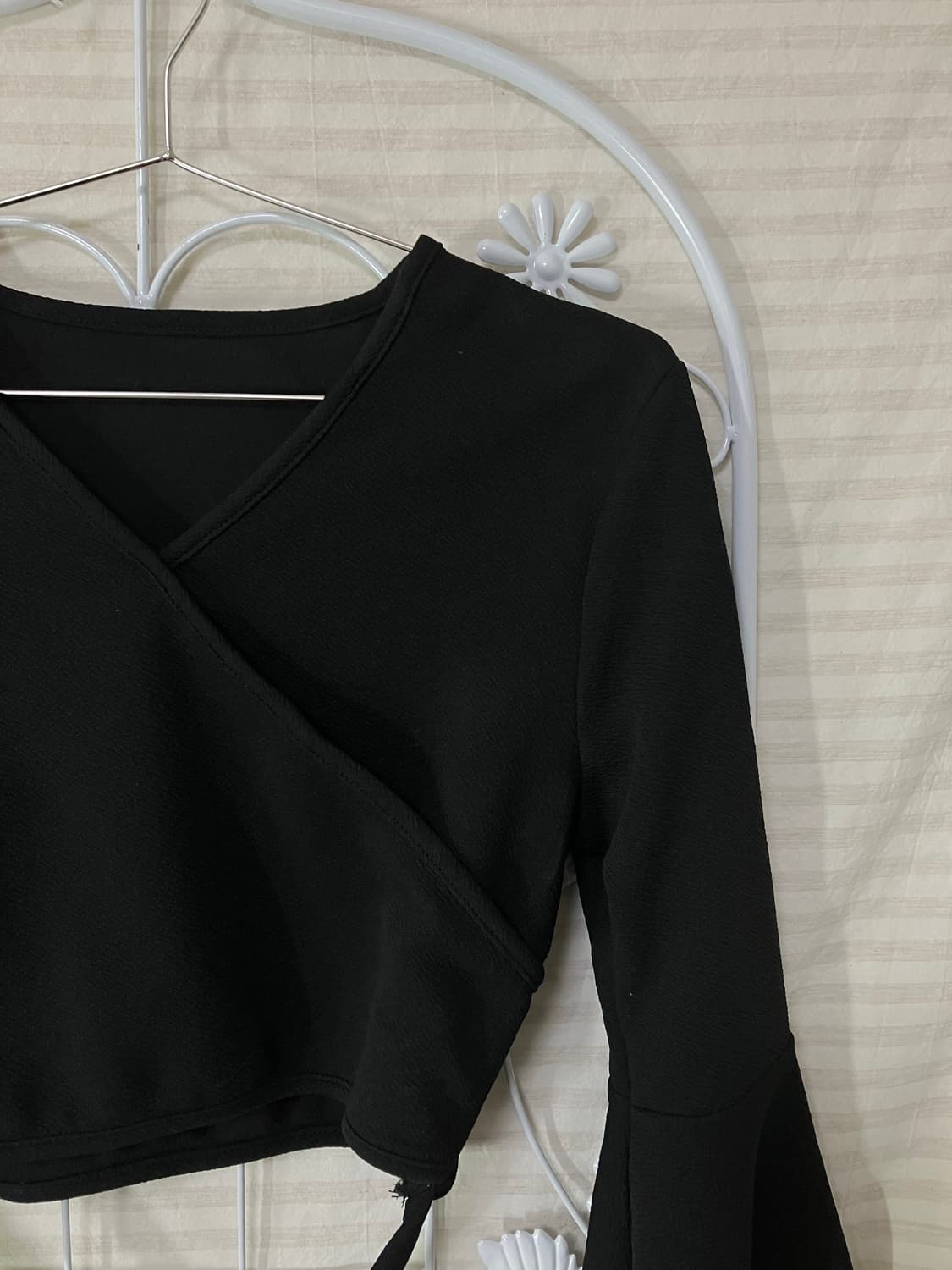 블랙 크롭 링거 블라우스602 상품이미지3