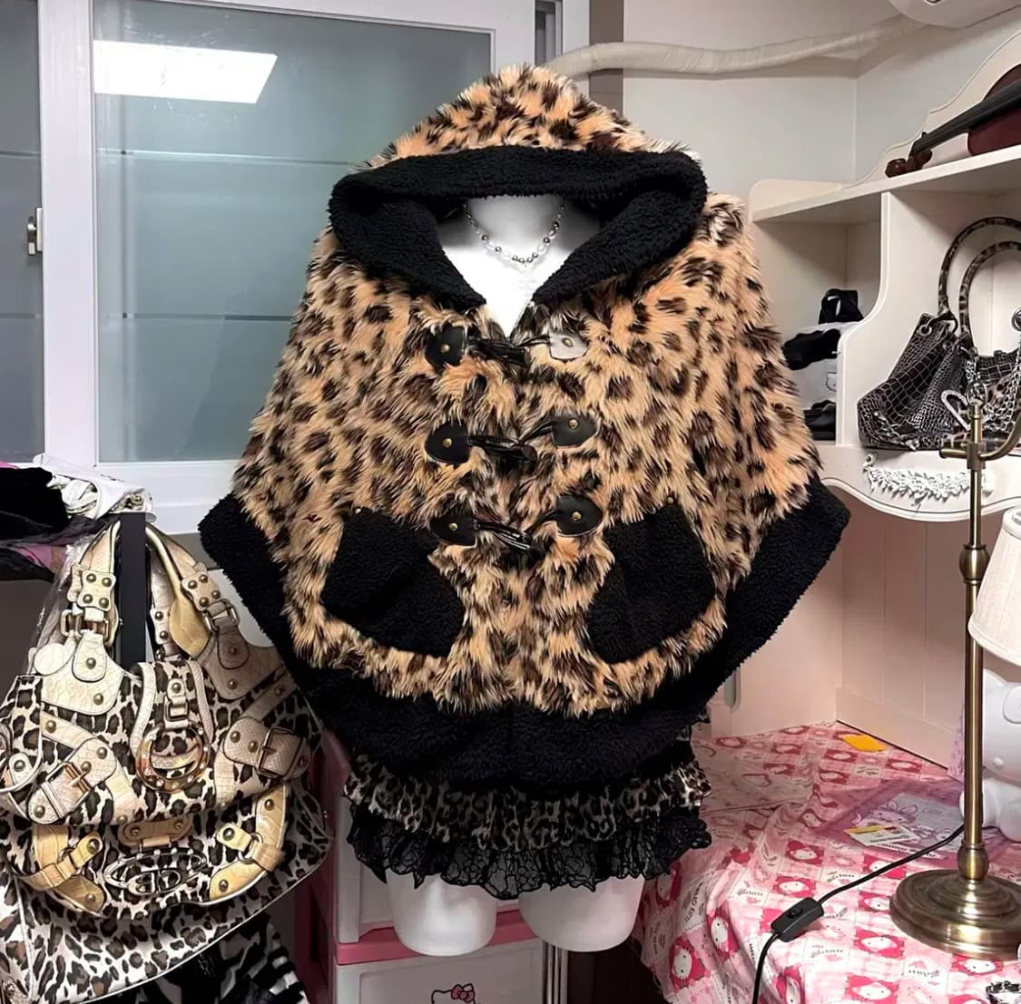 빈티지 갸루 호피 퍼 상품이미지1