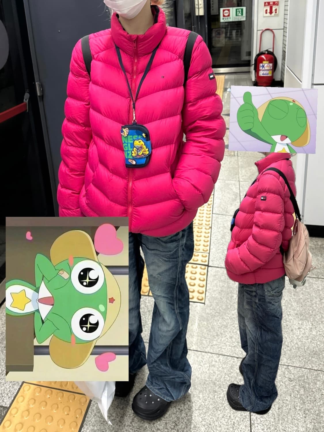 타미 힐피거 핫핑크 자수 로고 경량 패딩 상품이미지1