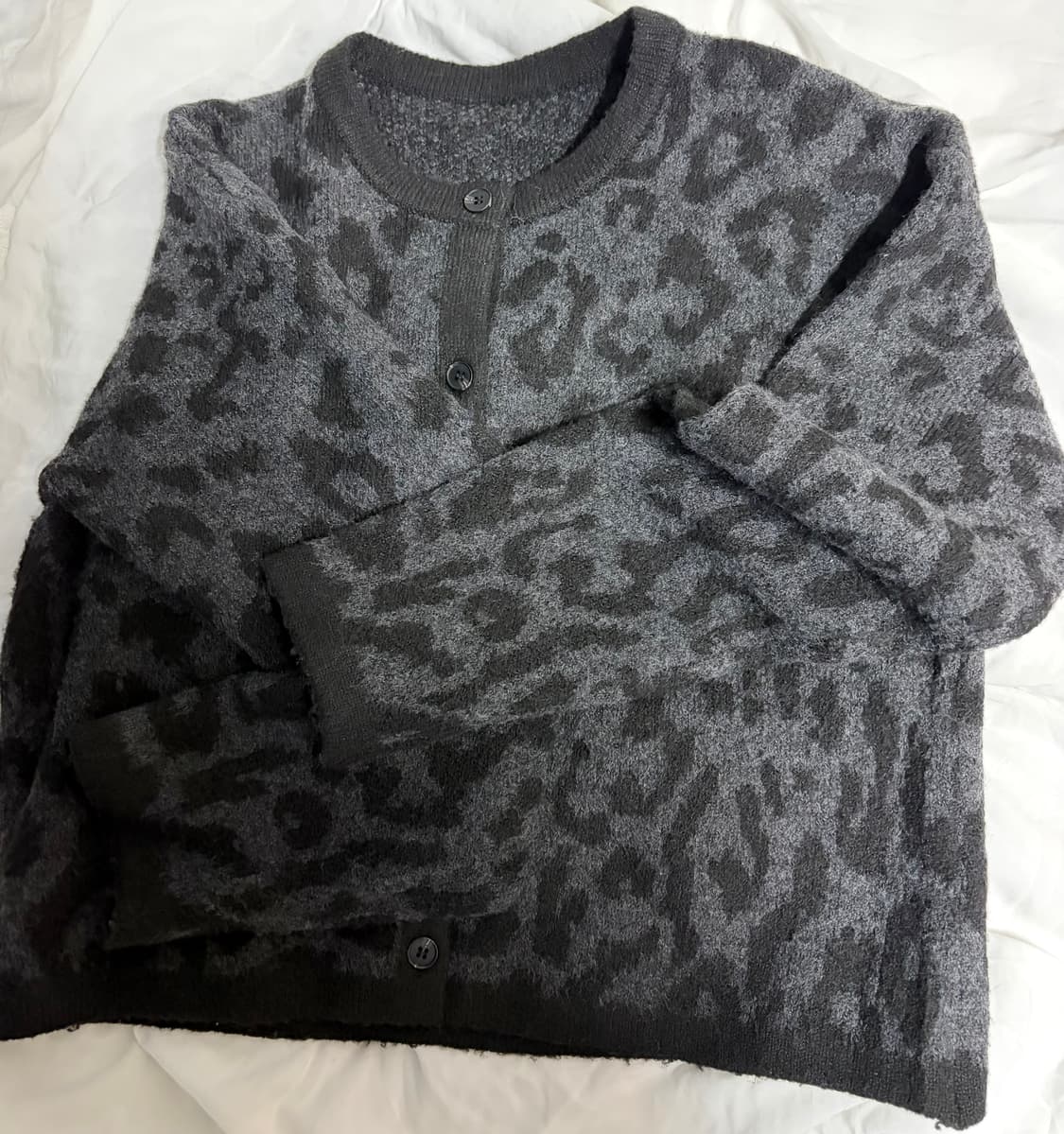 원더원더 노나 레오파드 호피 브러쉬 니트 가디건 상품이미지2