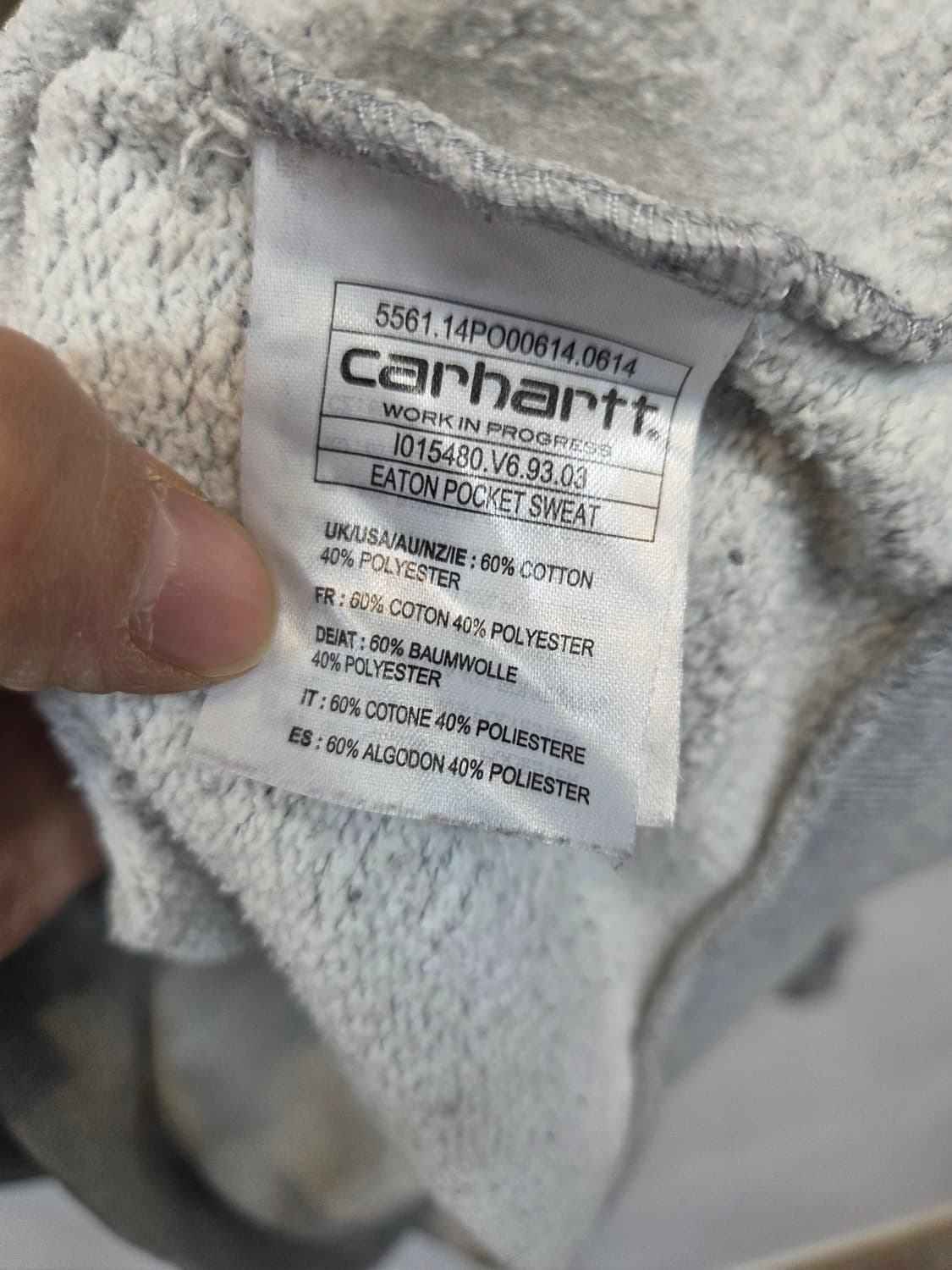 칼하트 eaton 카모포켓 스웻 맨투맨 L 상품이미지5