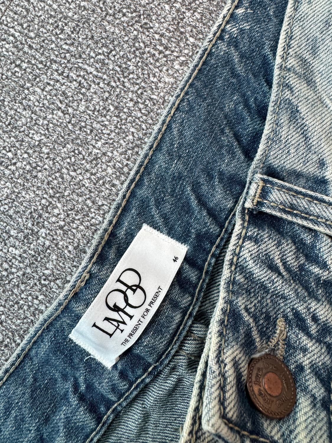 엘무드 슬래시 플레어 데님 팬츠 빈티지 블루 46 상품이미지6