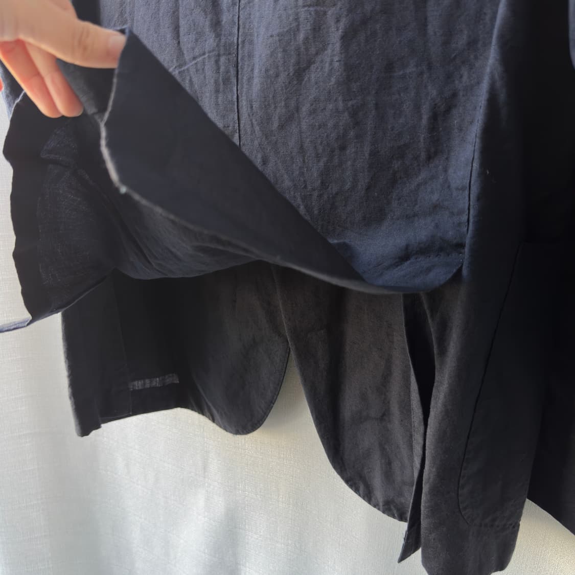 몬테도로 슬로웨어 울 린넨 혼방 라이트 블레이저 자켓 네이비 50 상품이미지9