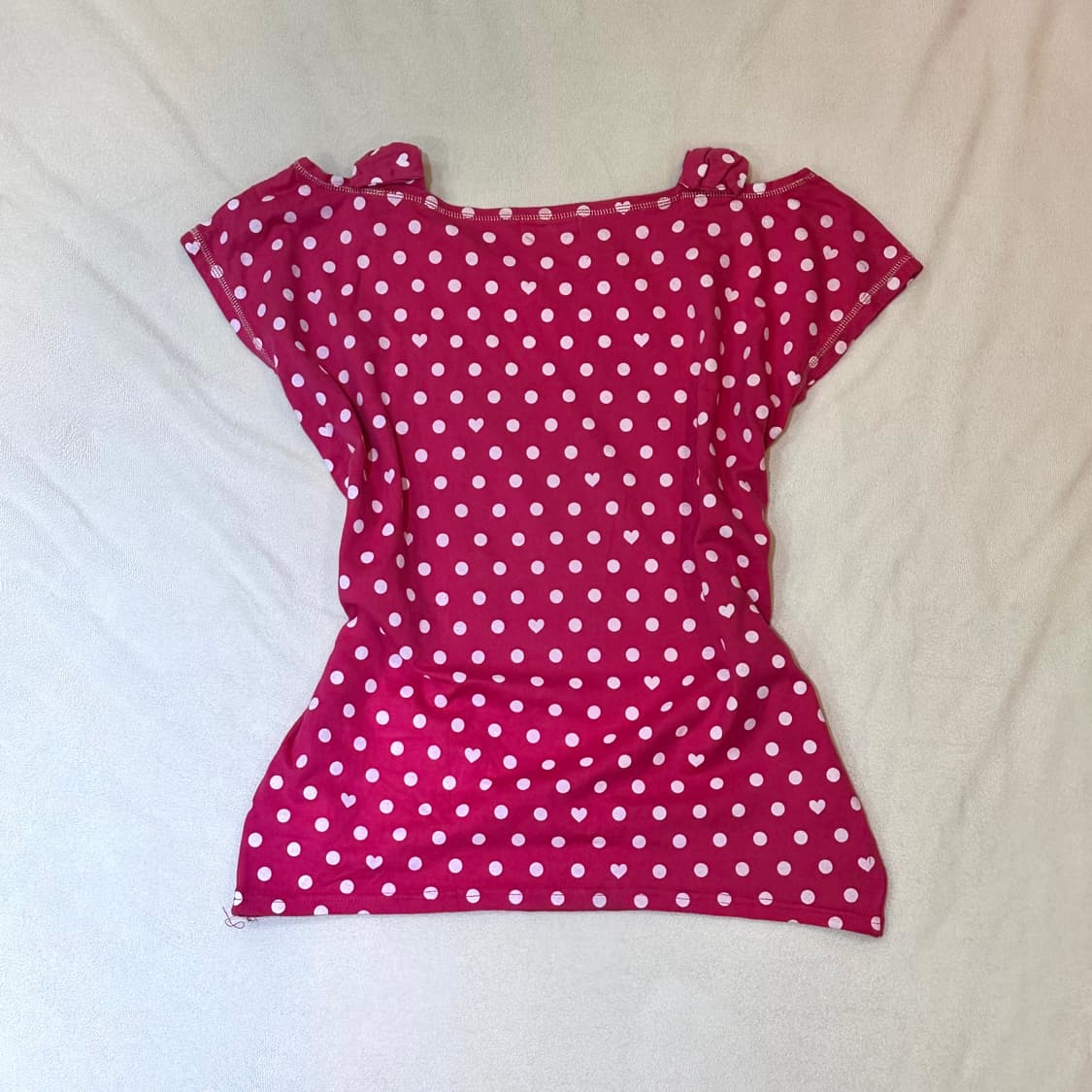 핑크 도트 하트 티셔츠 상품이미지3