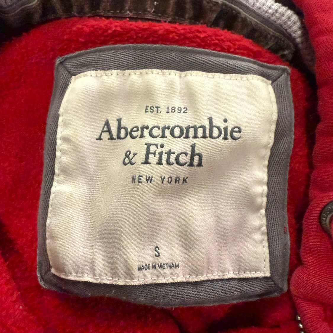 아베크롬비 레드 딱붙 후드집업 상품이미지6