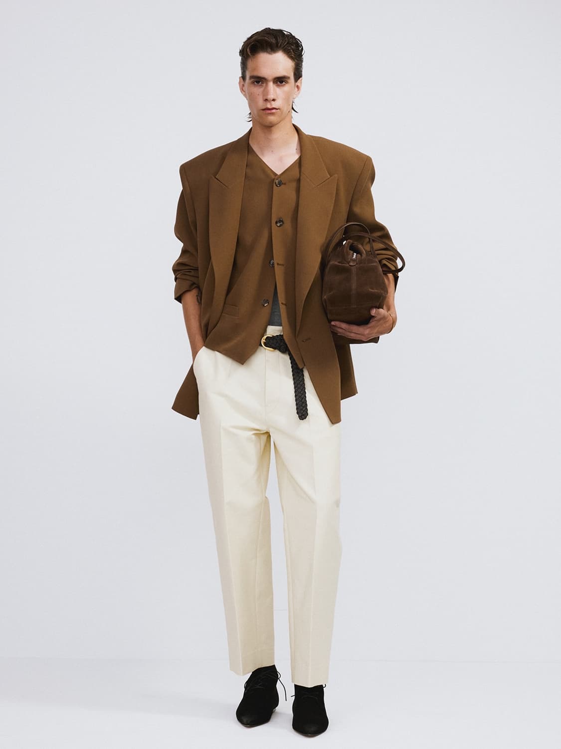 렉토 26SS 버튼 플라이 크롭 팬츠 버터 베이지 상품이미지2