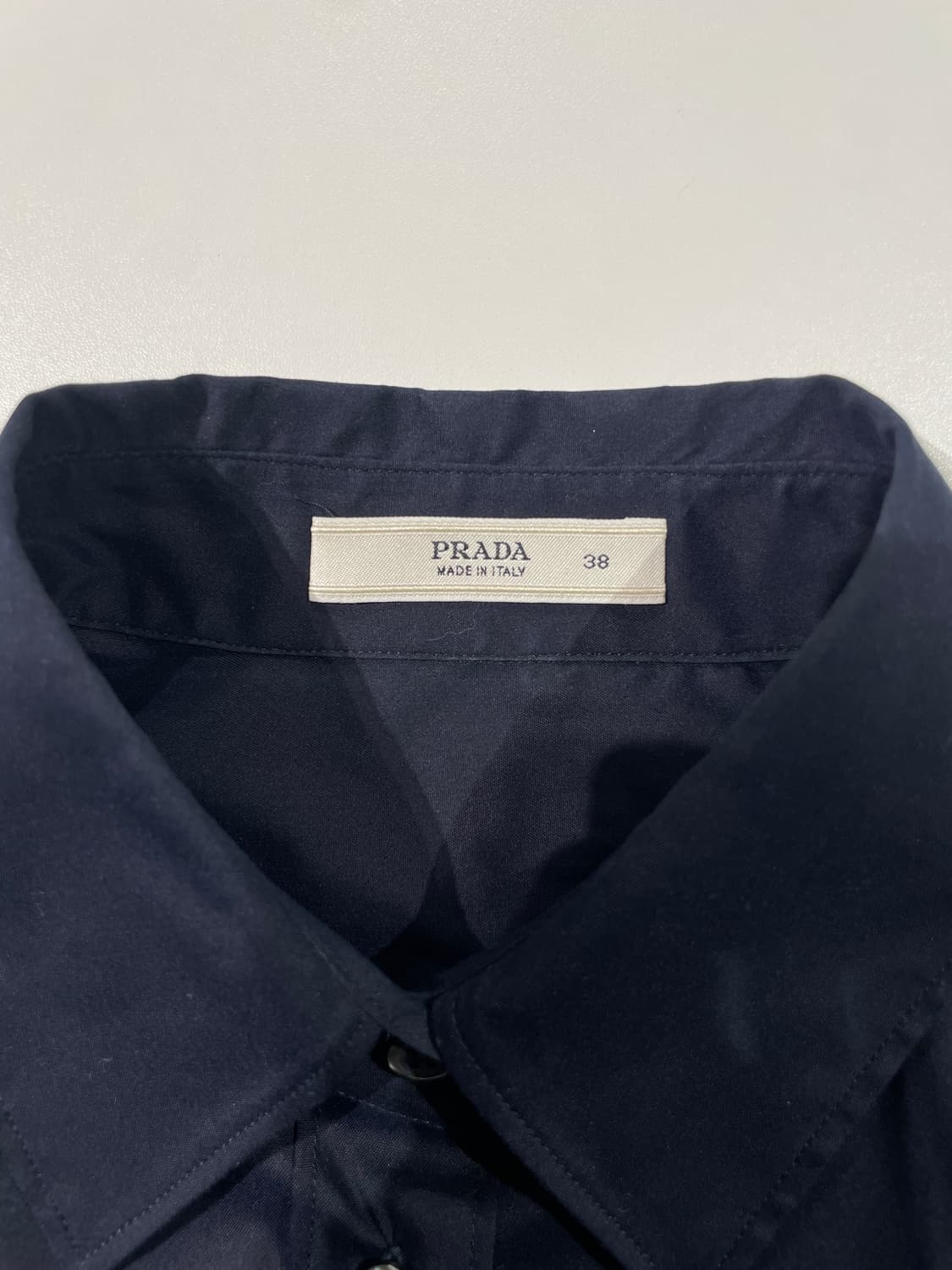 프라다 다크 네이비 3/4 슬리브 코튼 카라 셔츠 상품이미지7