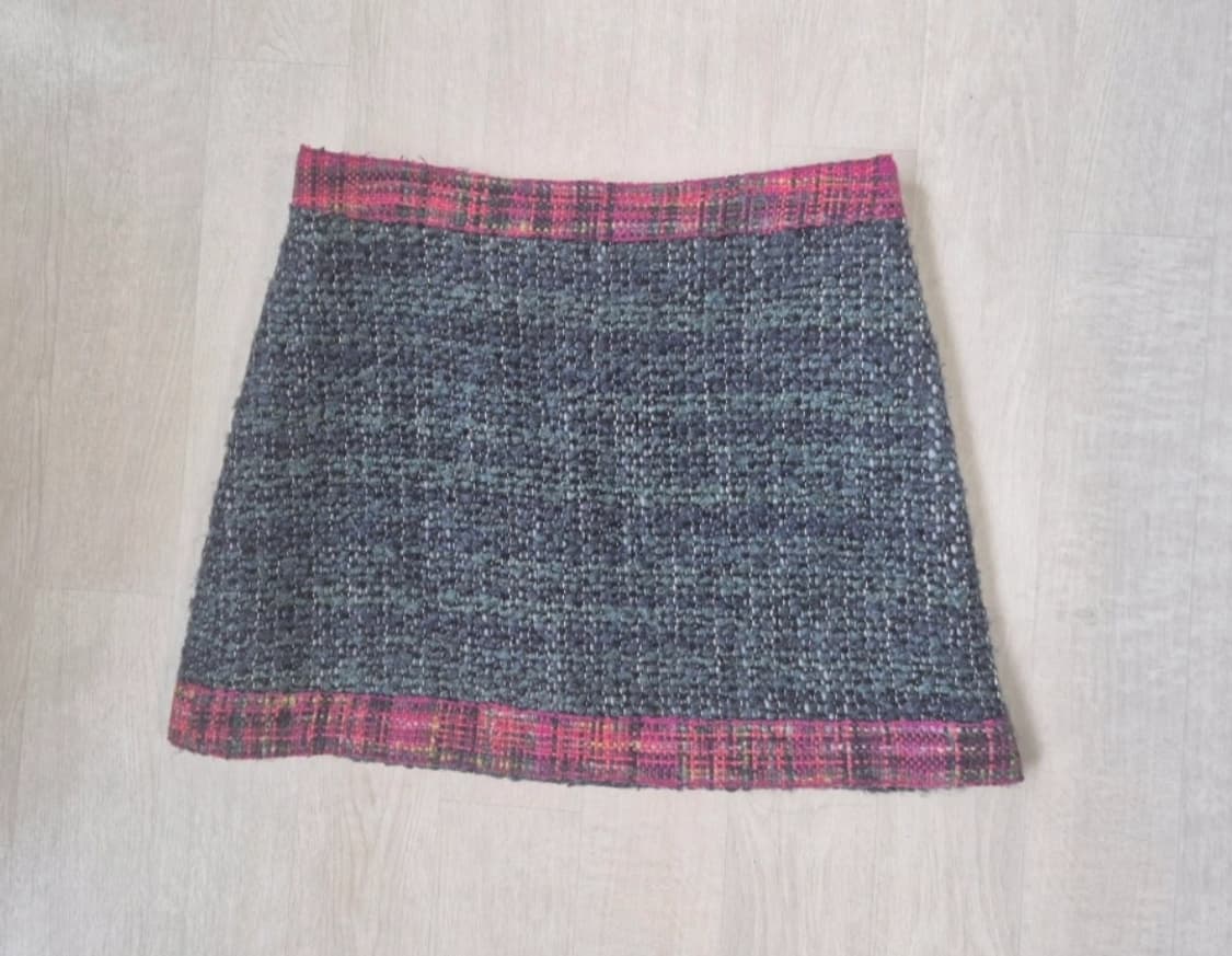 정품 샤넬 샘플 트위드 스커트 울 실크 26 27 55 상품이미지2