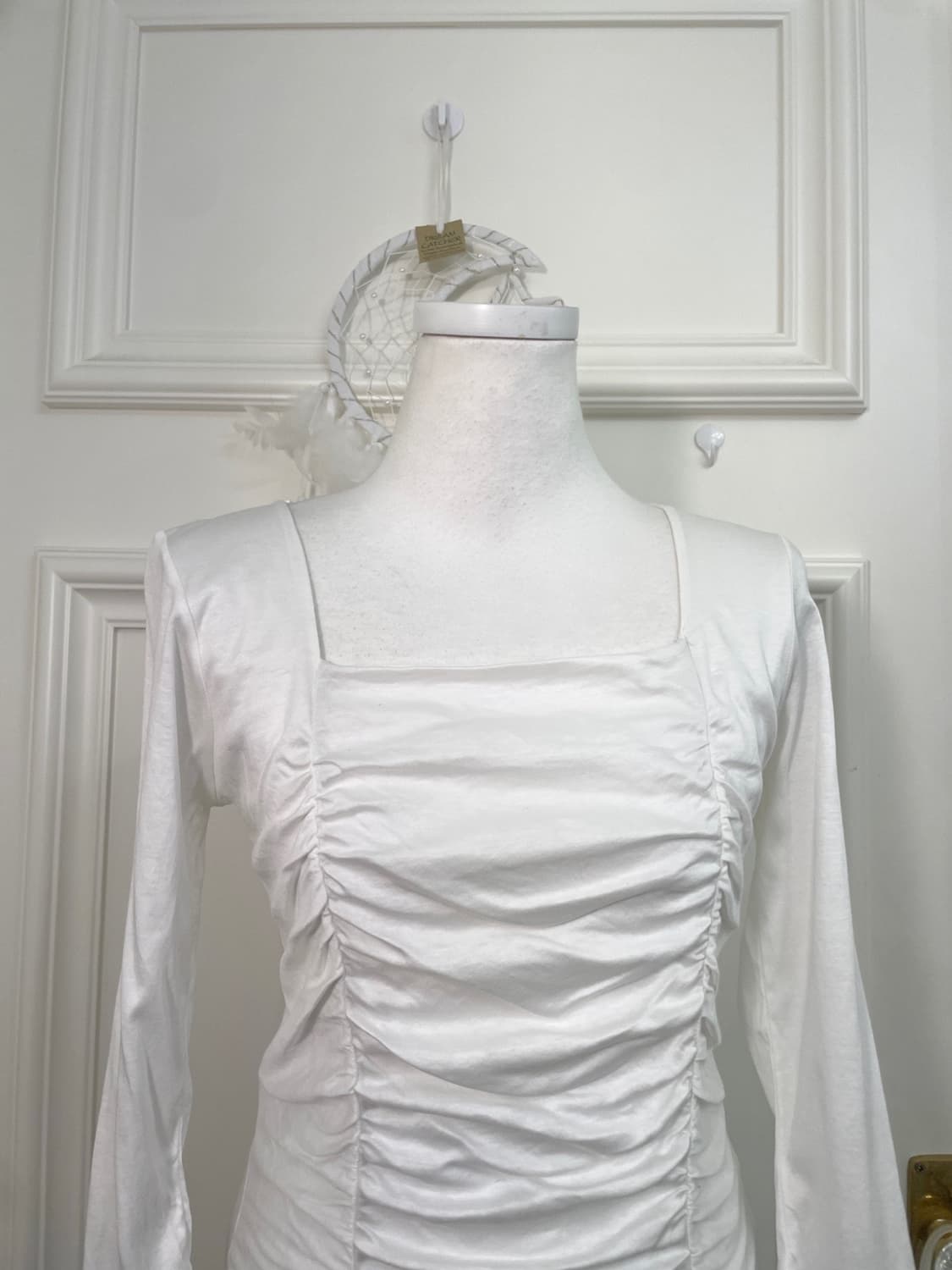 ivory shirring point basic top(size-M) 상품이미지6