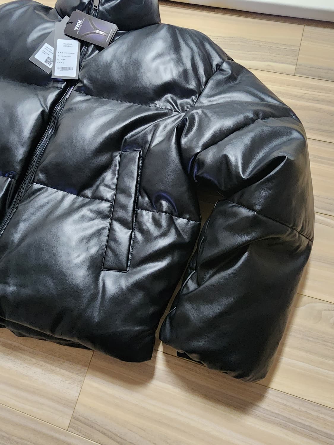 무신사스탠다드레더패딩점퍼블랙L 상품이미지8