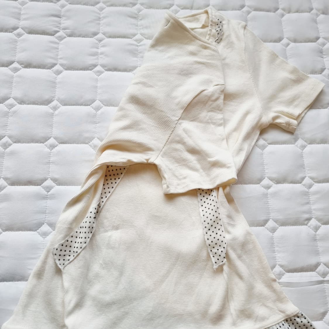 도트 리본 프릴 롱티 상품이미지3