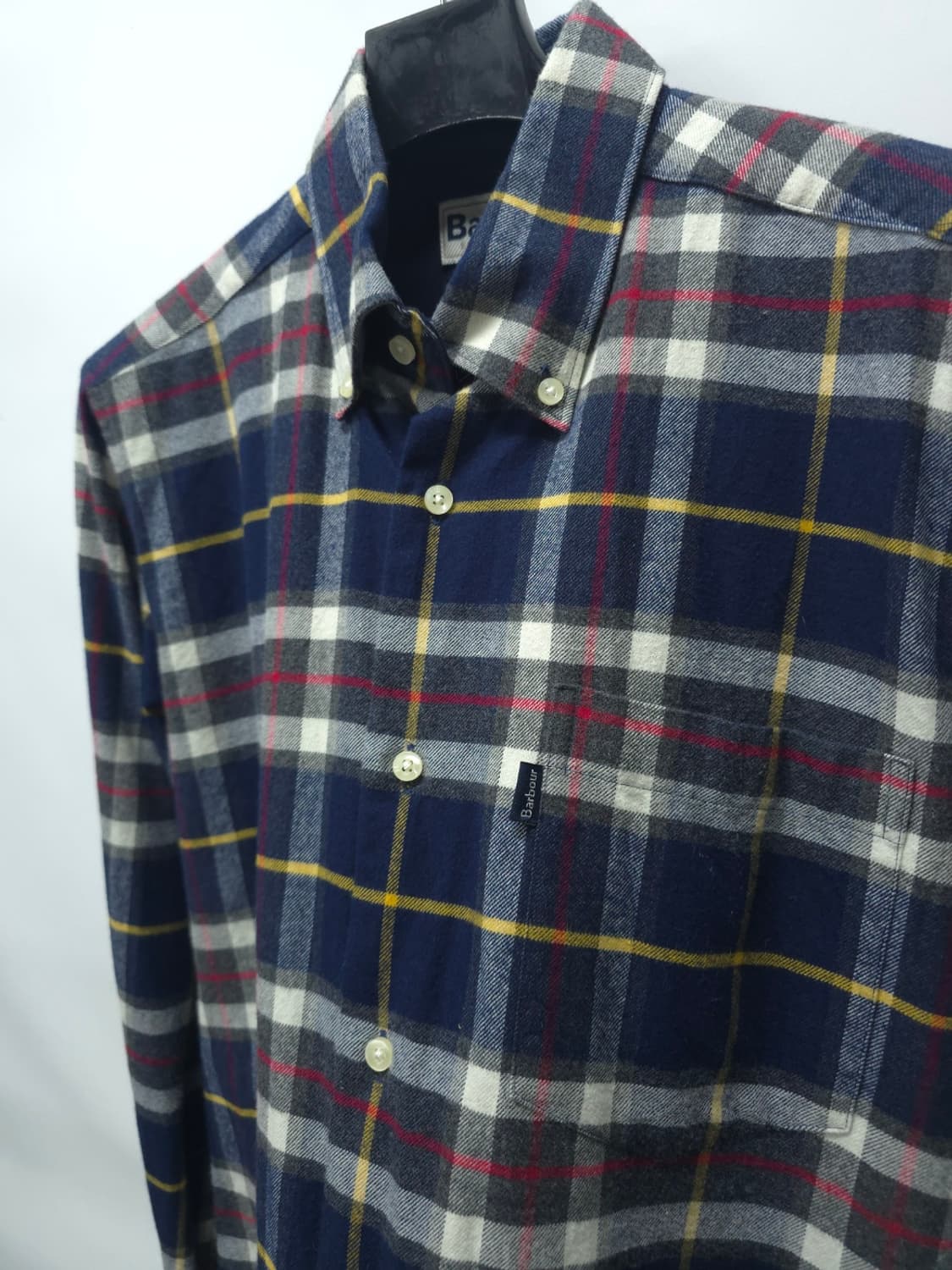 바버 테일러드 핏 타탄 체크플란넬 셔츠 (남성95) 상품이미지10